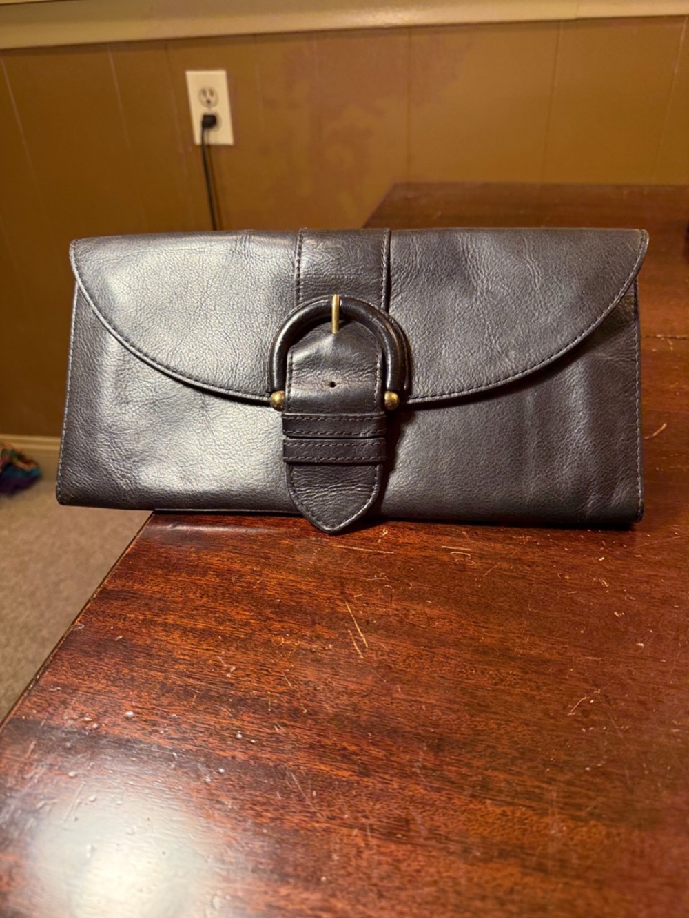 Banana Republic Black Leather Clutch